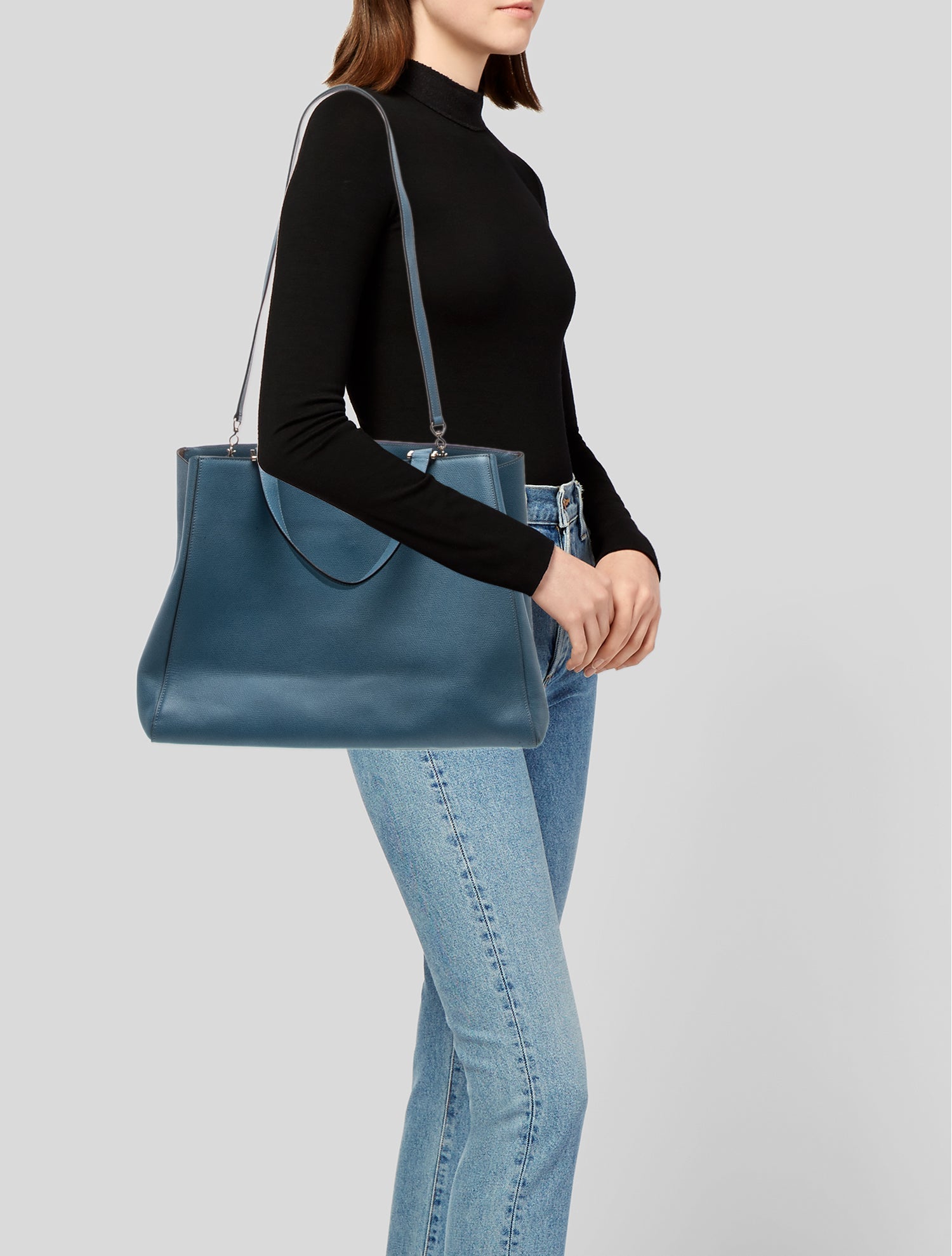 Valextra Leather Top Handle Bag