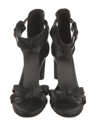 Veronique Branquinho Leather T-Strap Sandals