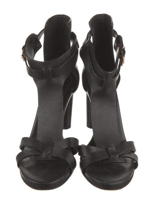 Veronique Branquinho Leather T-Strap Sandals