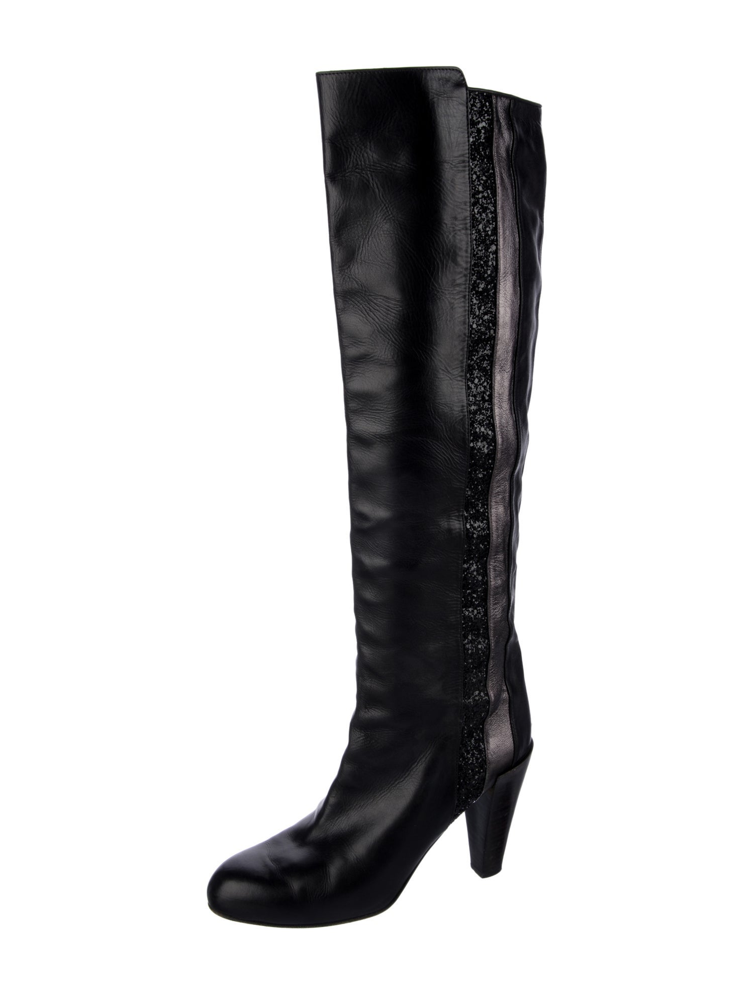 Veronique Branquinho Leather Sequin Embellishments Boots