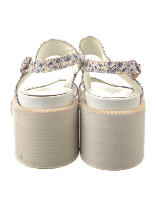 Veronique Branquinho Leather Animal Print Slingback Sandals