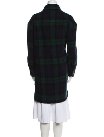 Veronique Branquinho Wool Plaid Print Peacoat