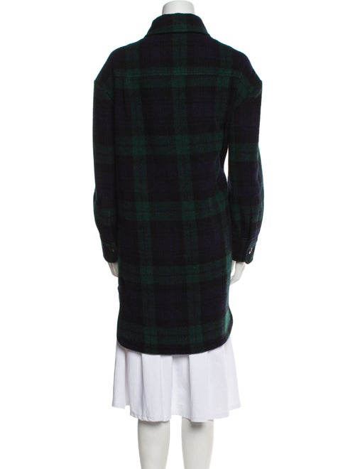 Veronique Branquinho Wool Plaid Print Peacoat