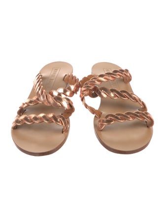 Veronique Branquinho Leather Braided Accents Slides