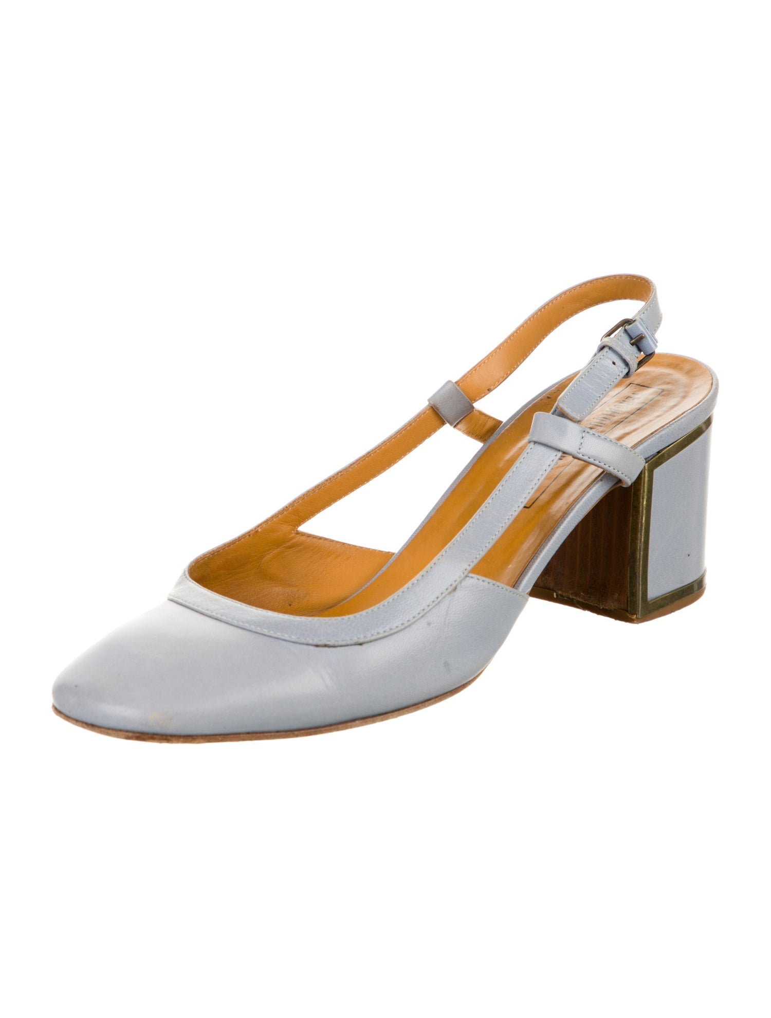 Veronique Branquinho Leather Slingback Pumps