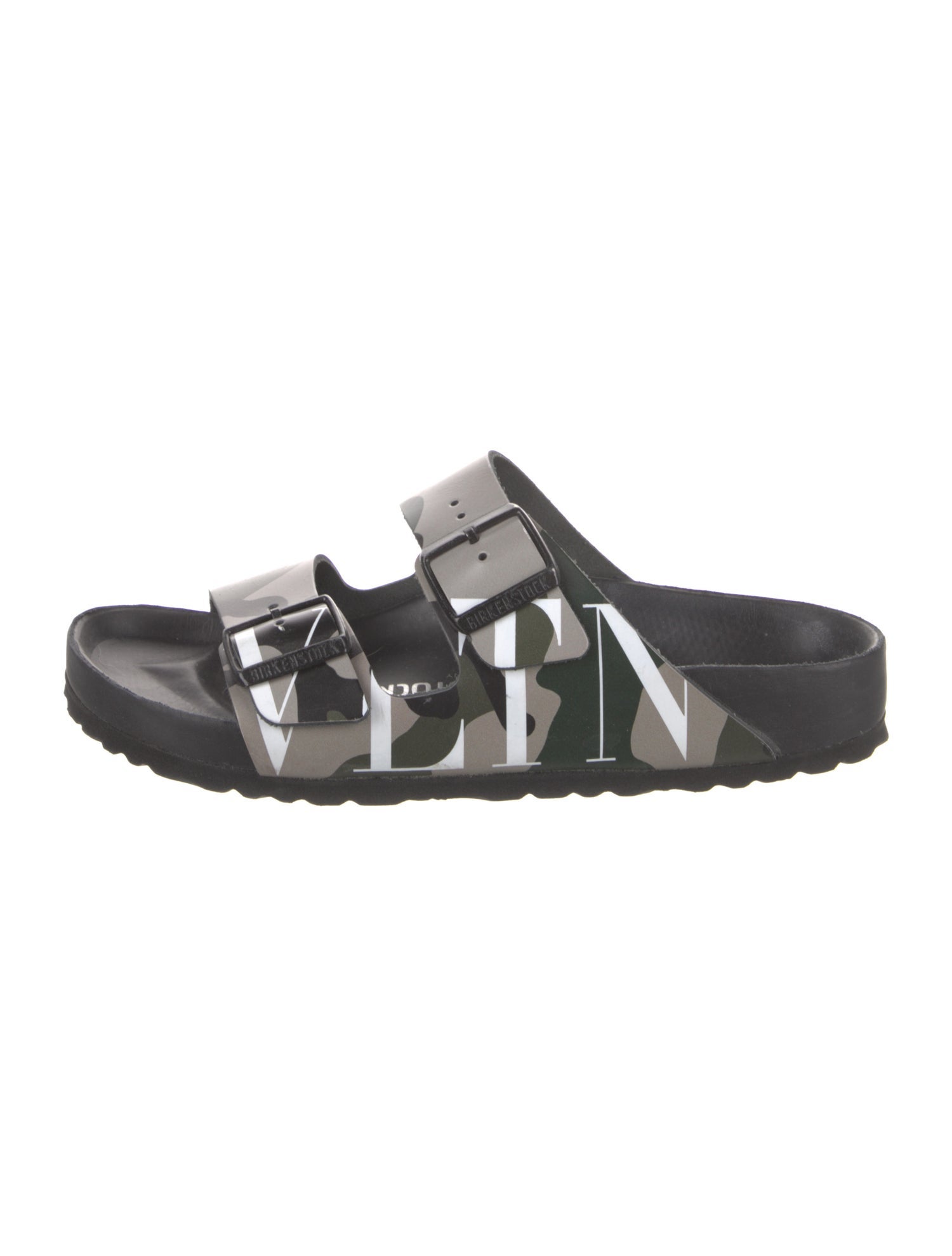 Valentino x Birkenstock Leather Camouflage Print Slides