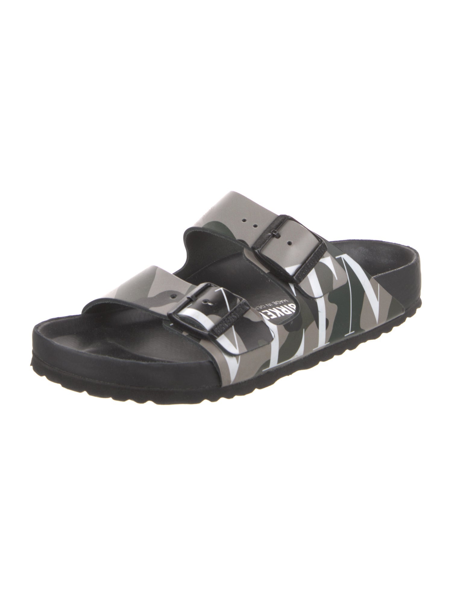 Valentino x Birkenstock Leather Camouflage Print Slides