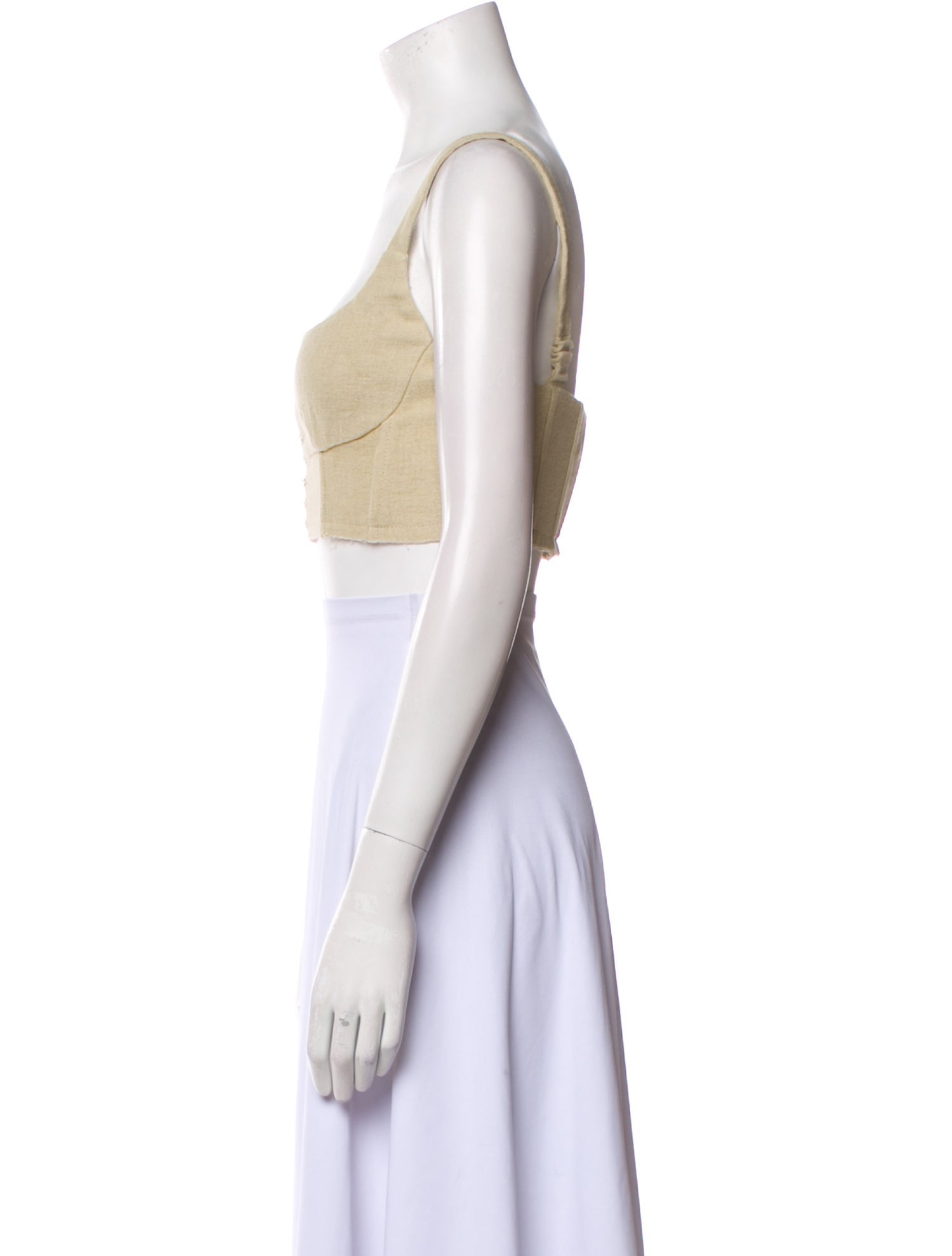 TG Botanical Square Neckline Sleeveless Crop Top