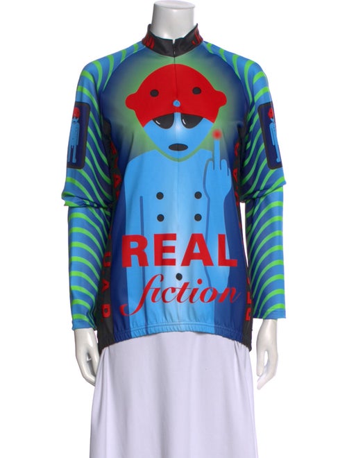 Walter Van Beirendonck Printed Mock Neck Button-Up Top