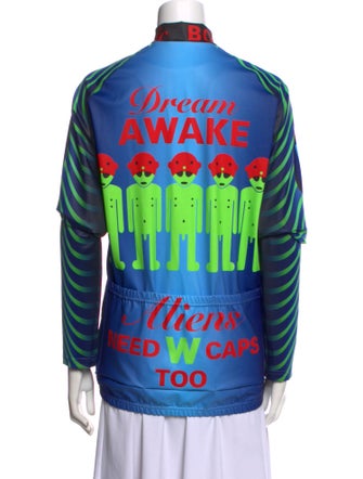 Walter Van Beirendonck Printed Mock Neck Button-Up Top