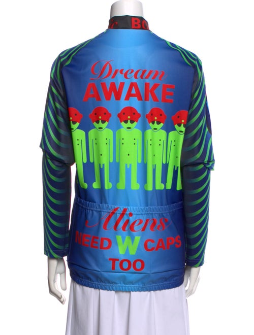 Walter Van Beirendonck Printed Mock Neck Button-Up Top