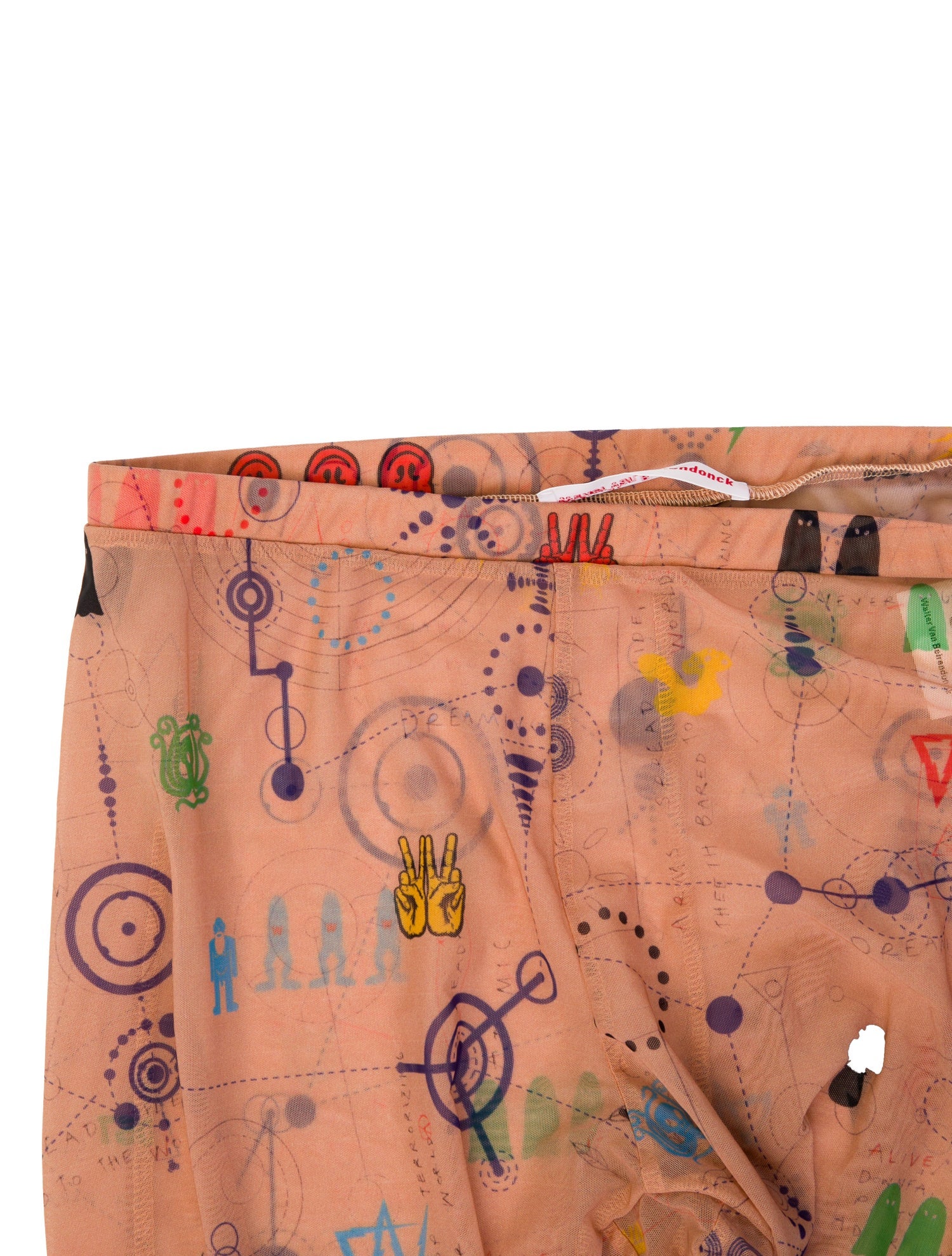 Walter Van Beirendonck Mesh Tights Featuring Colorful Illustrations