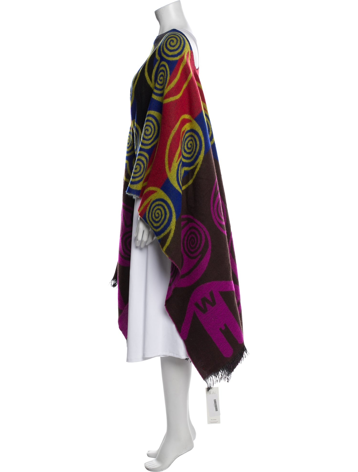 Walter Van Beirendonck Wool Printed Poncho