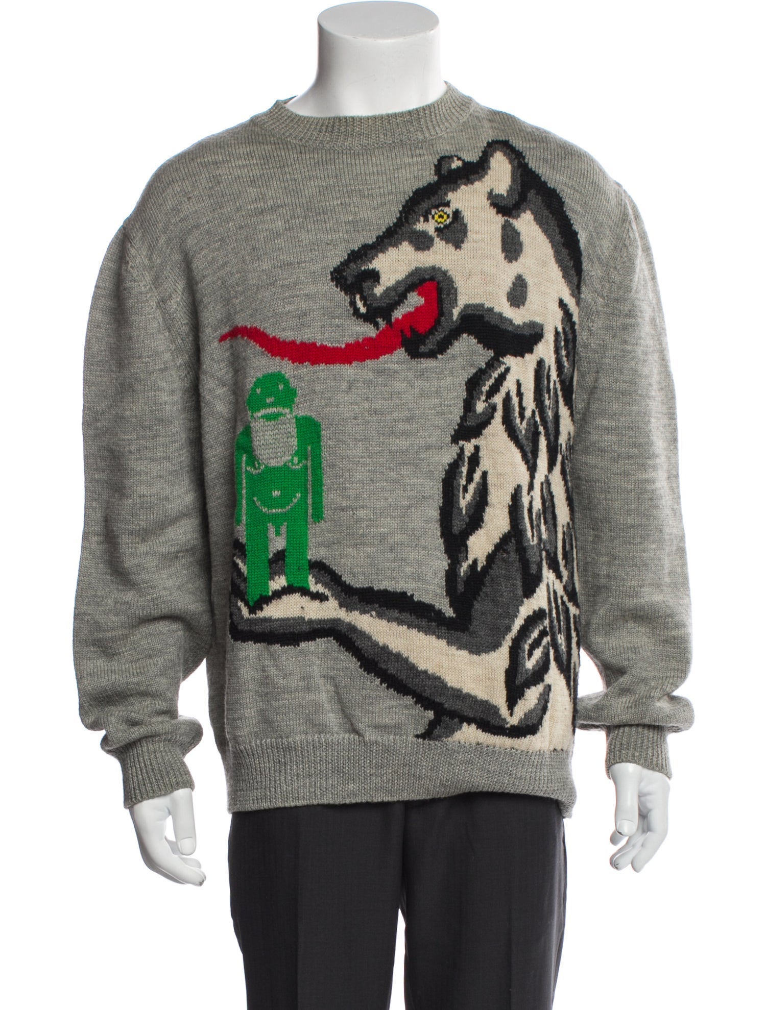 Walter Van Beirendonck Wool Graphic Print Pullover