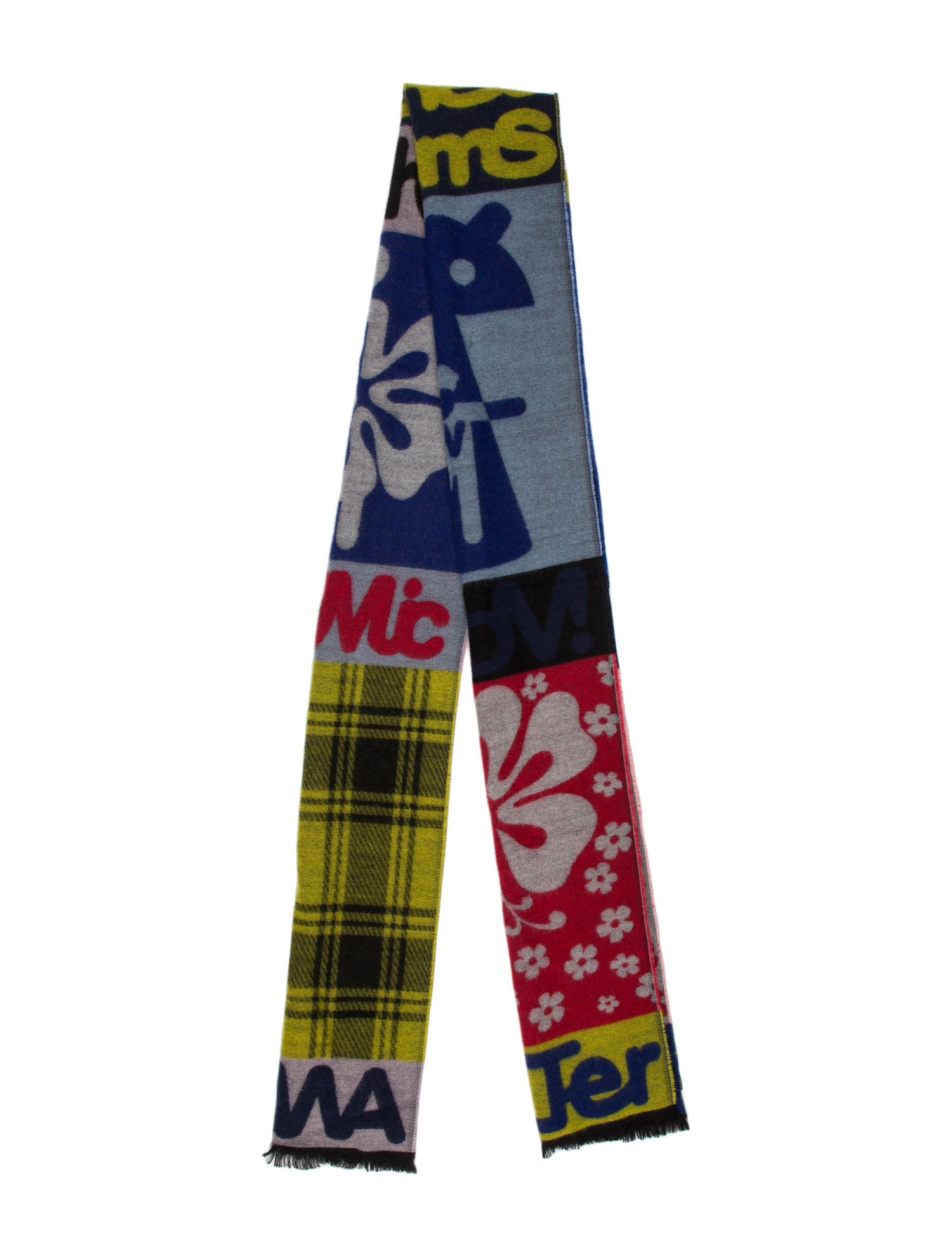 Walter Van Beirendonck Wool Printed Scarf w/ Tags