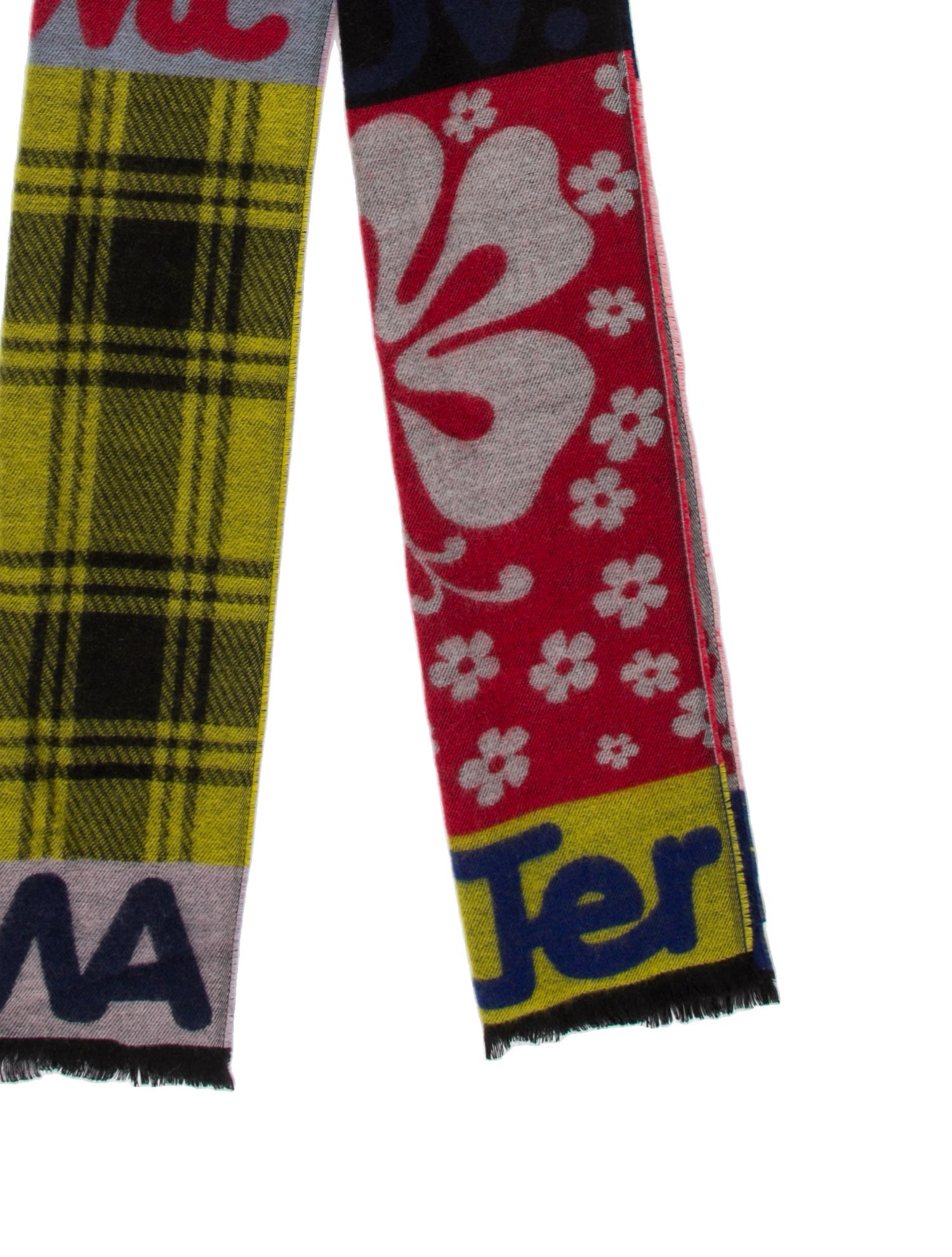 Walter Van Beirendonck Wool Printed Scarf w/ Tags