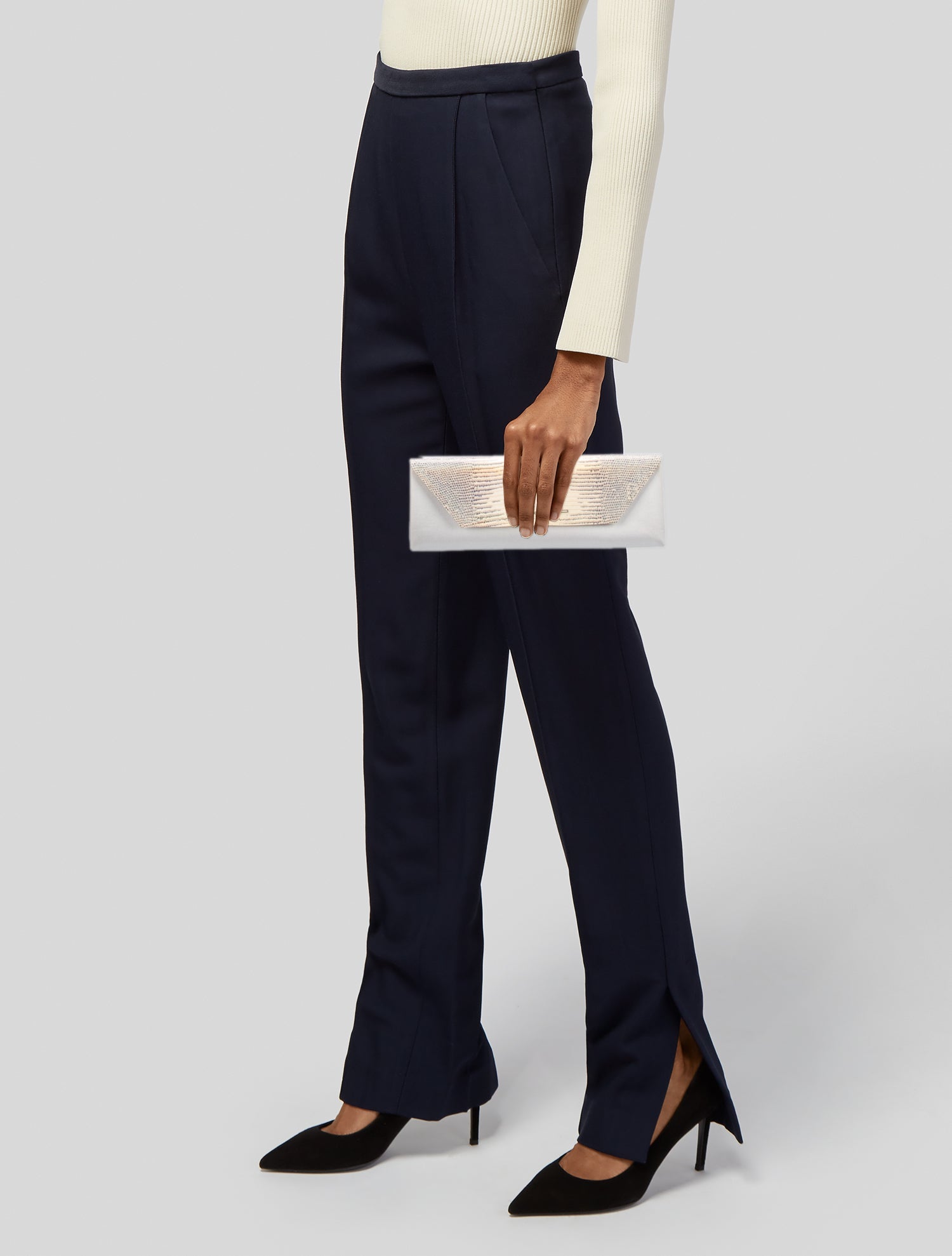 VBH Ostrich Leg Clutch Grey Clutches, Handbags VBH22802 The RealReal