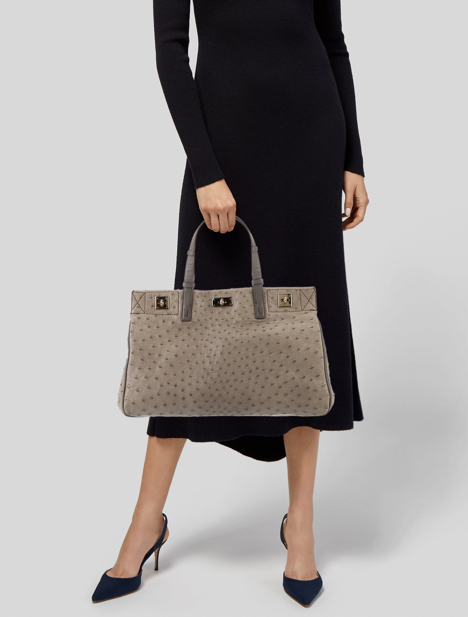 VBH Ostrich Shoulder Bag