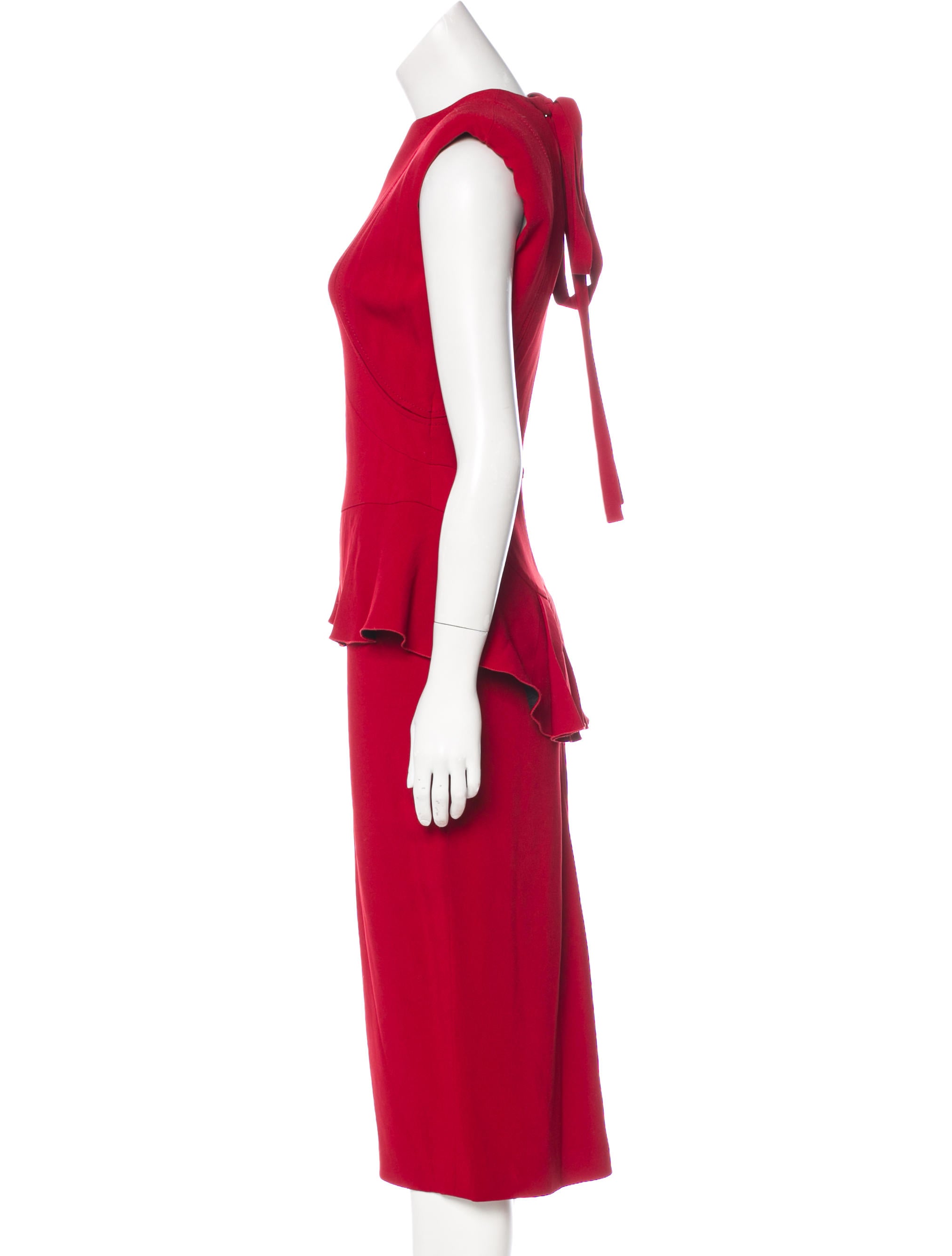 Victoria Beckham Crepe Peplum Dress - Red Dresses, Clothing - VBK23373 | The RealReal Victoria Beckham Crepe Peplum Dress - Red Dresses, Clothing - VBK23373 | The RealReal