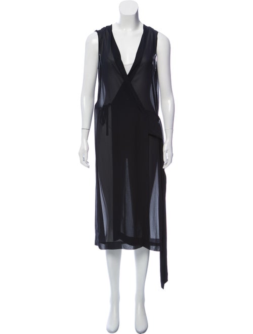 Victoria Beckham 2017 Sheer Wrap Dress Navy