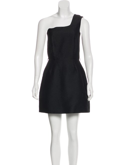 Victoria Beckham Quilted One-Shoulder Dress Black