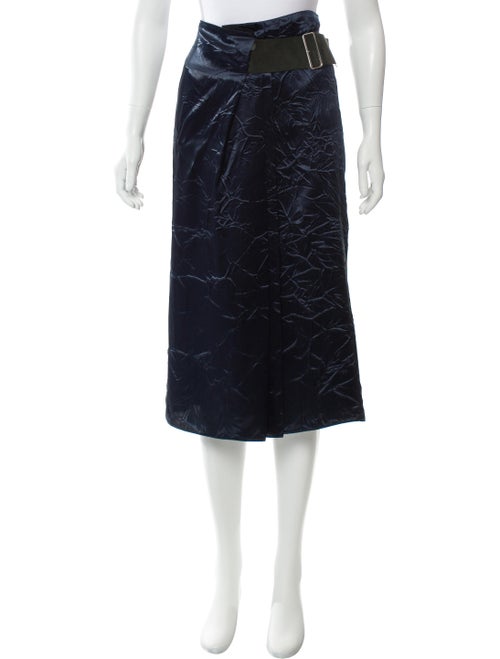 Victoria Beckham Satin Midi Skirt Navy