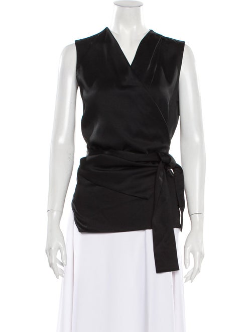 Victoria Beckham V-Neck Sleeveless Blouse Black