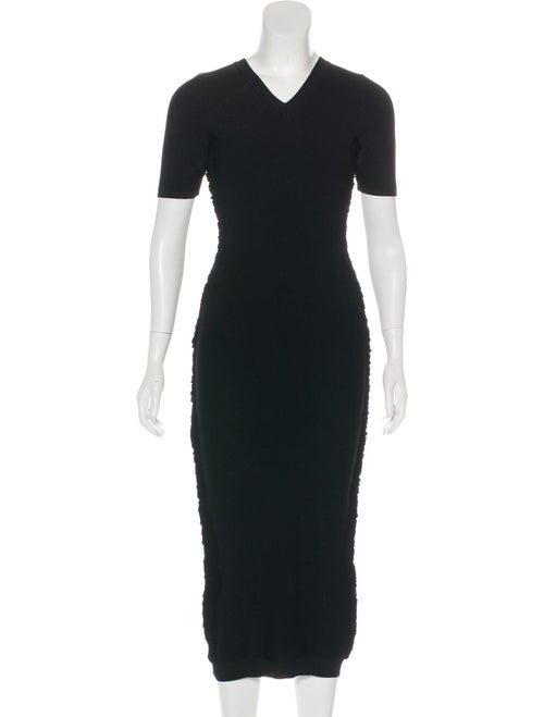 Victoria Beckham Short Sleeve Midi Dress Black