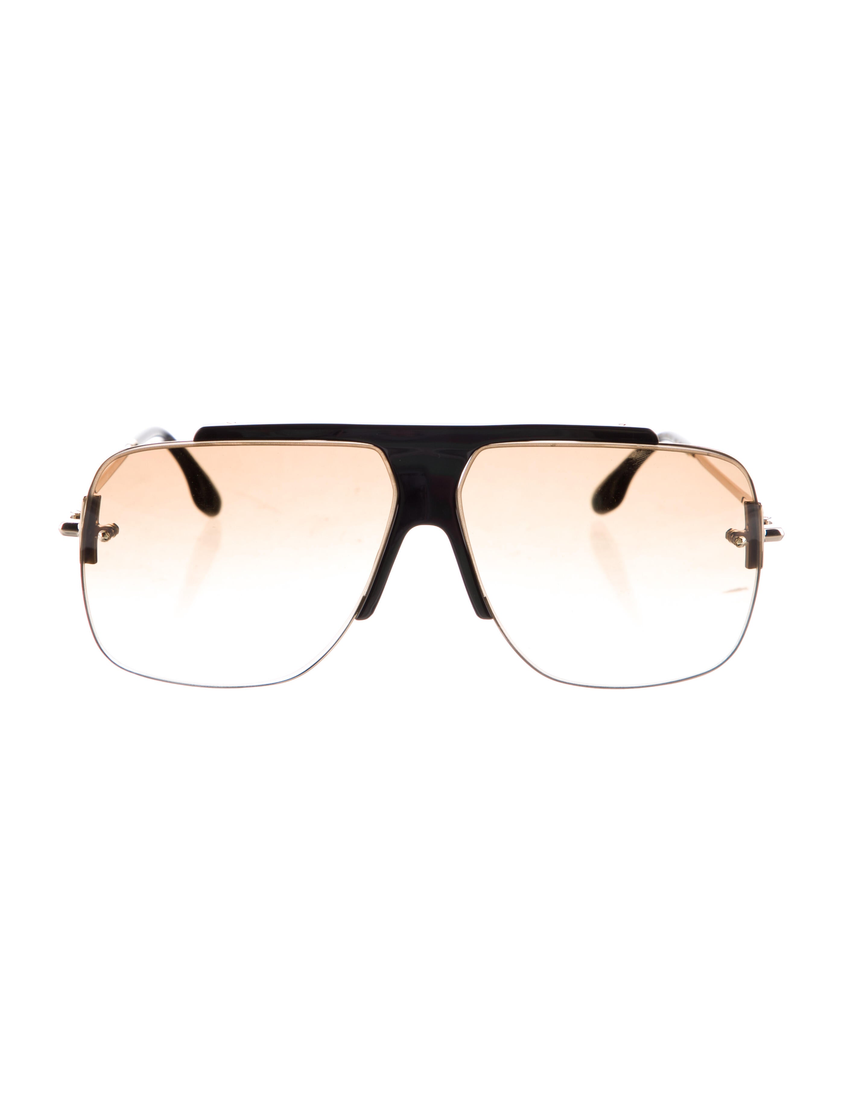 Victoria Beckham Aviator Gradient Sunglasses Gold Sunglasses