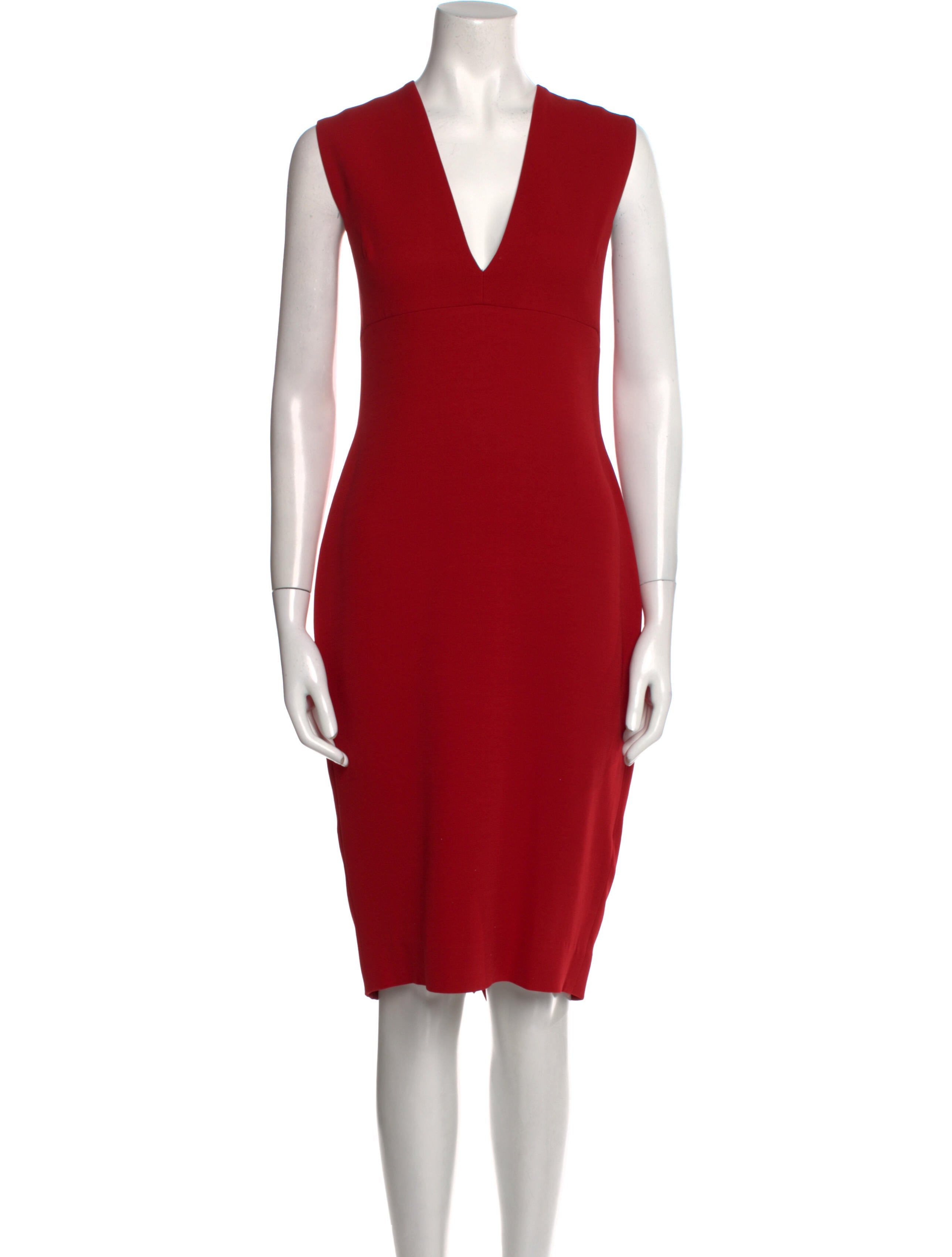 Victoria Beckham V-Neck Midi Length Dress