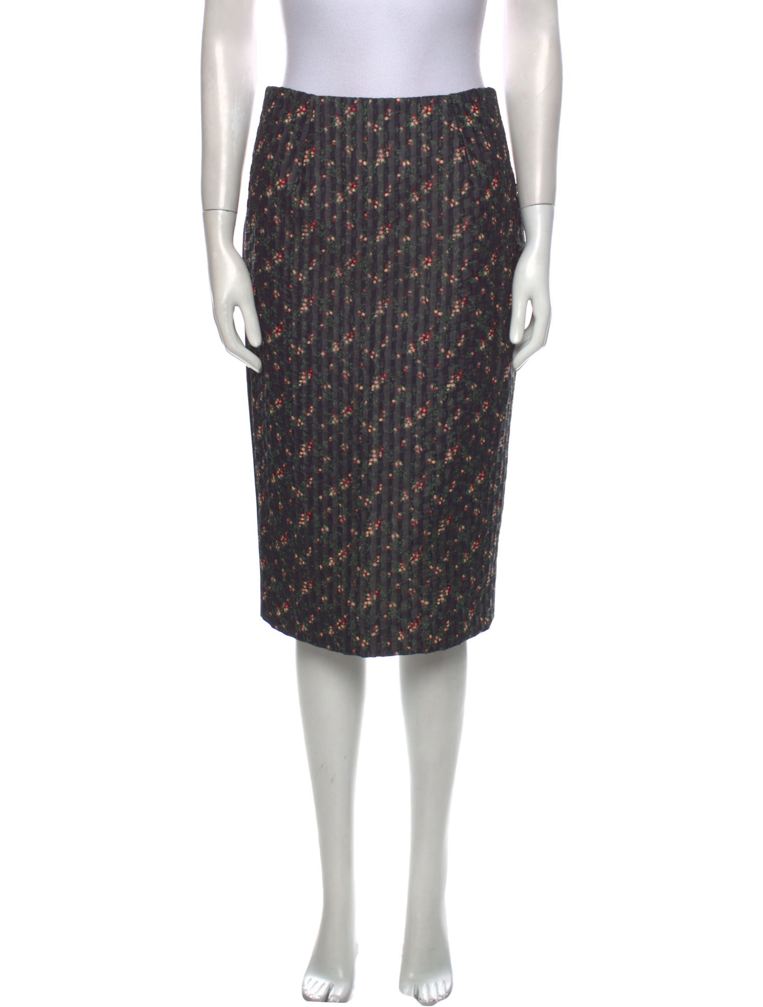 Victoria Beckham Floral Print Knee-Length Skirt