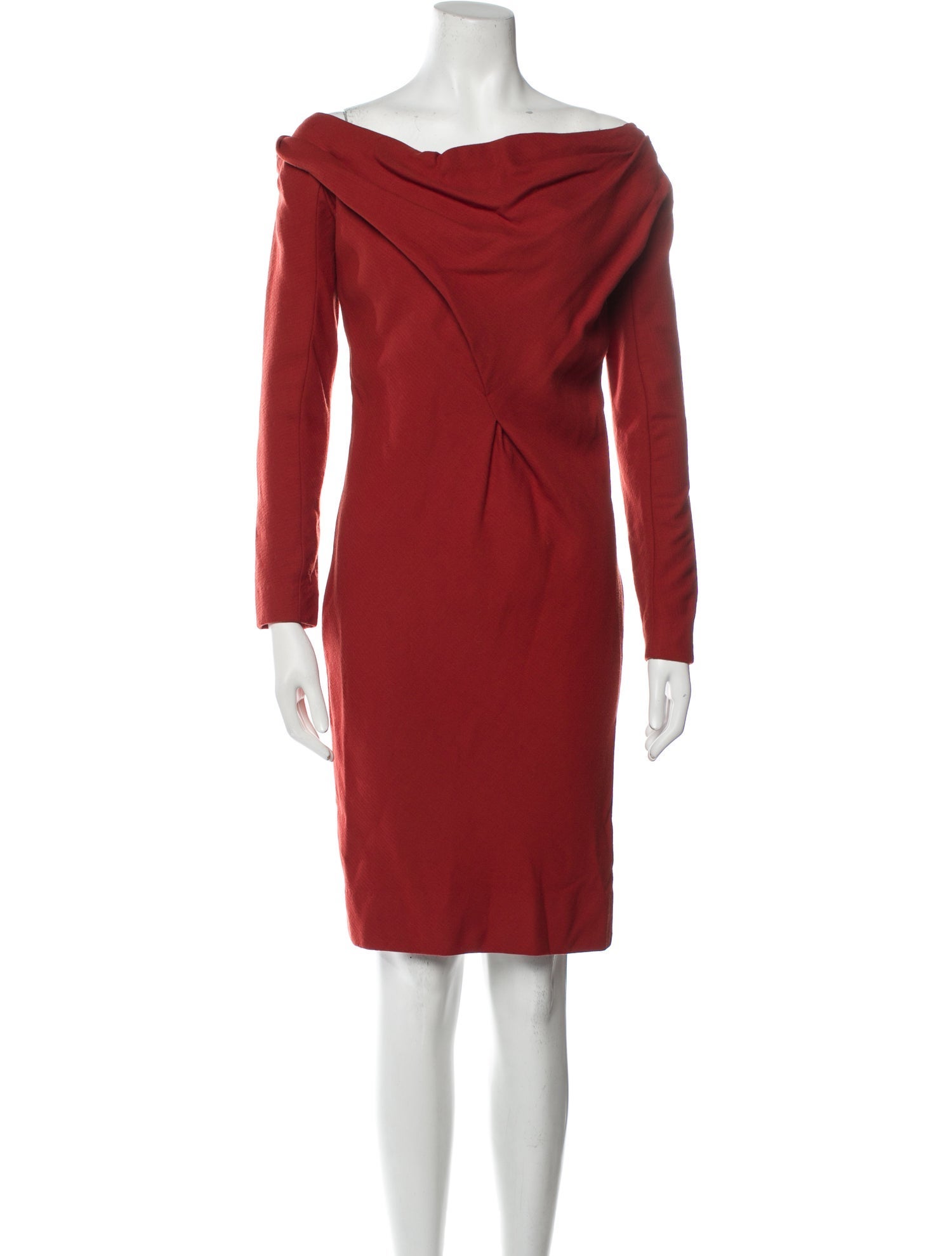 Victoria Beckham Cowl Neck Knee-Length Dress