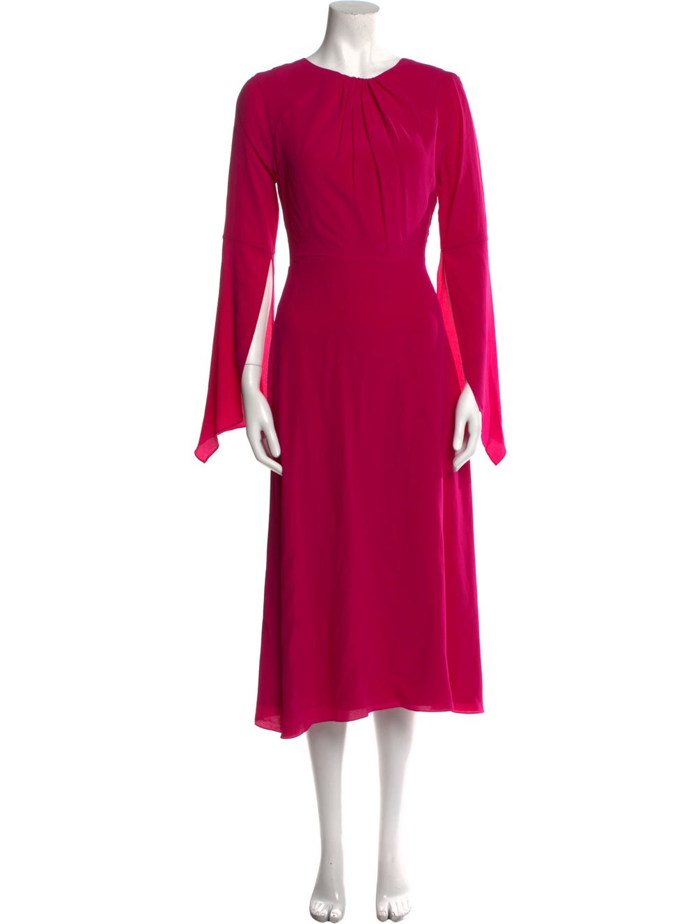 Victoria Beckham Silk Midi Length Dress Pink Dresses, Clothing
