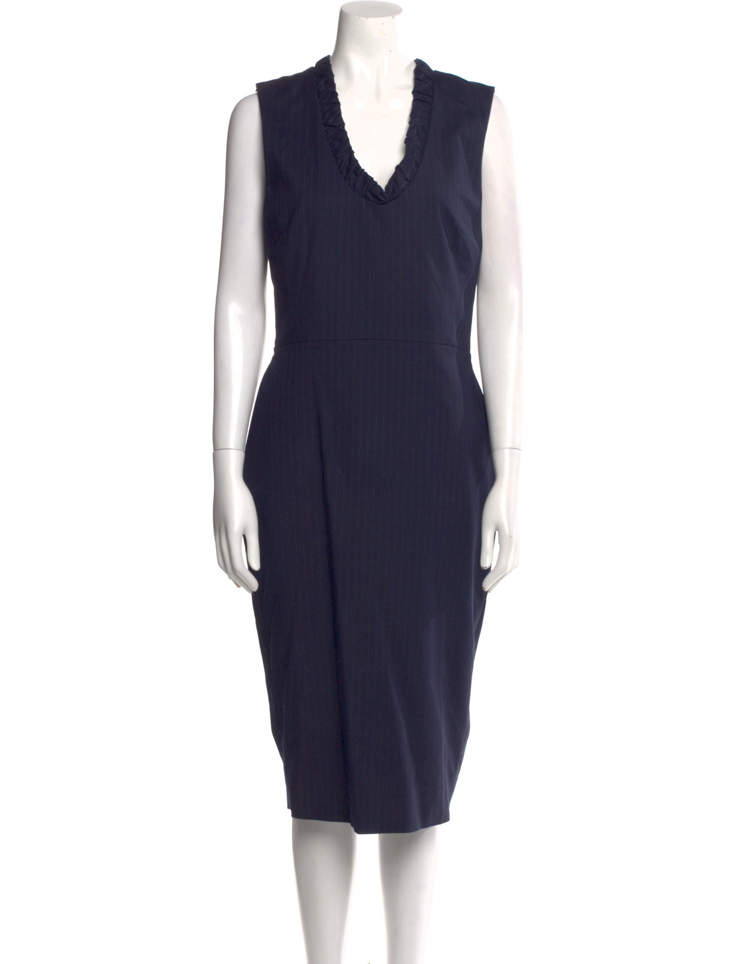 Victoria Beckham V-Neck Midi Length Dress