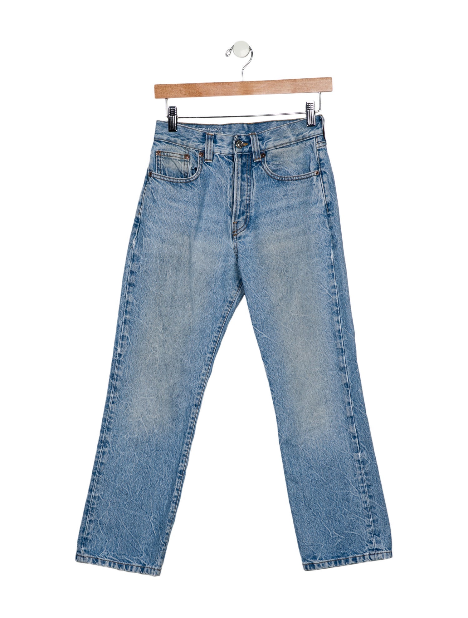Victoria Beckham Mid-Rise Straight Leg Jeans