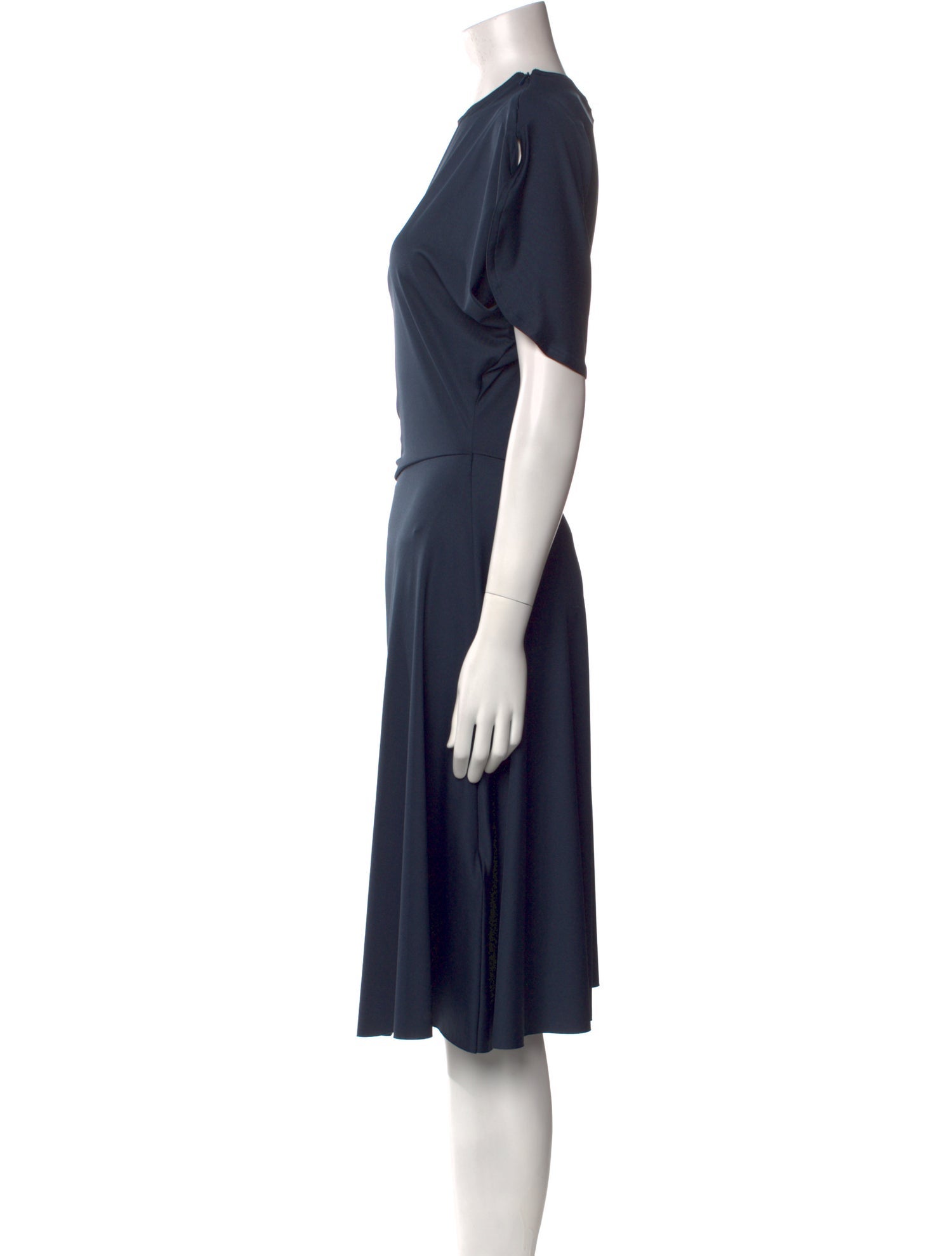 Victoria Beckham Crew Neck Midi Length Dress