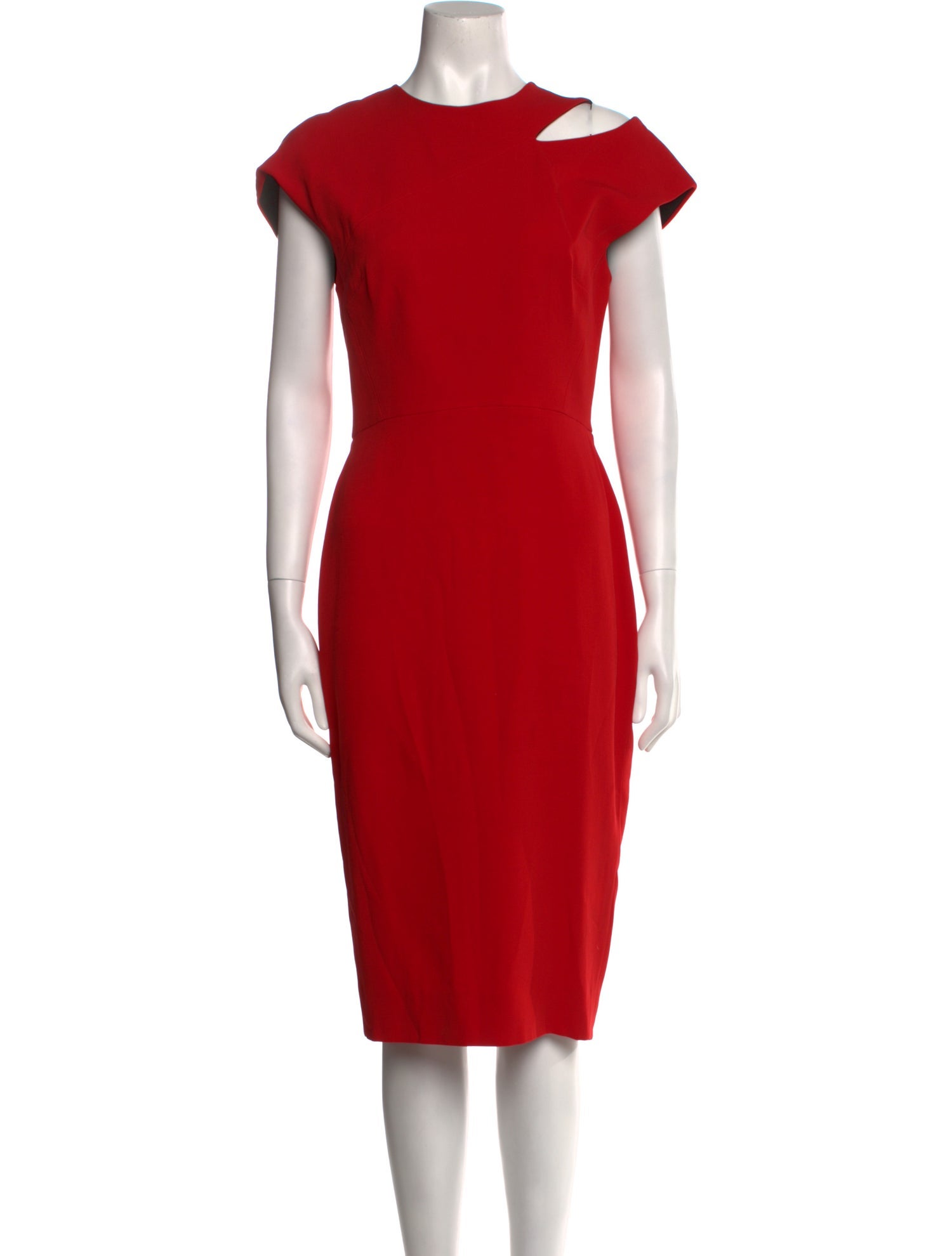 Victoria Beckham Crew Neck Midi Length Dress