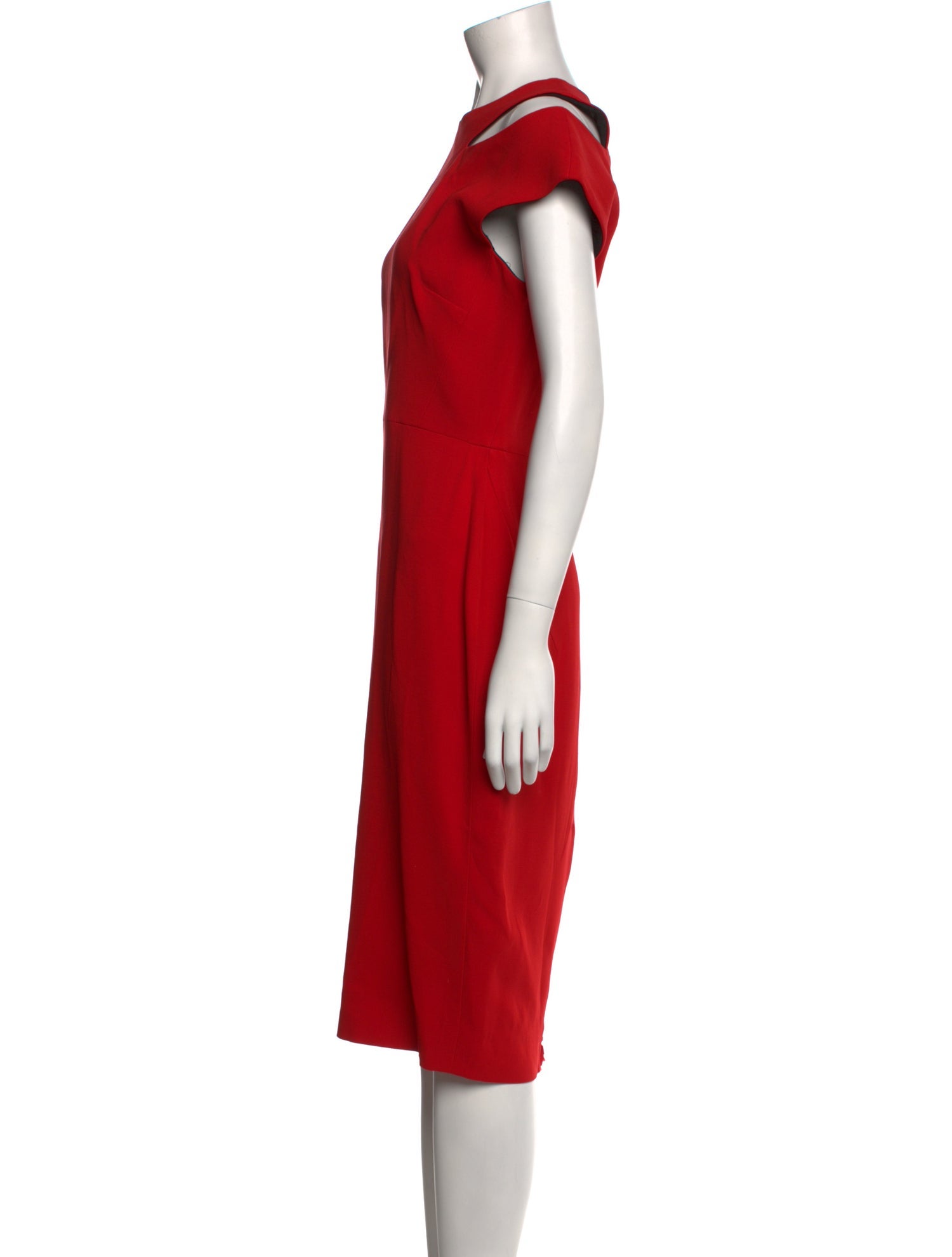 Victoria Beckham Crew Neck Midi Length Dress