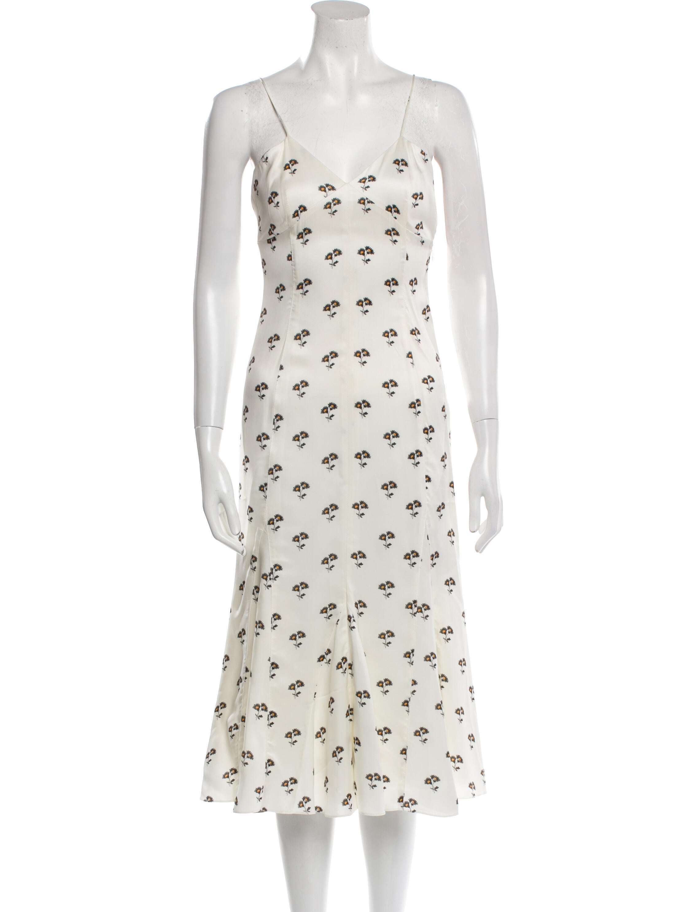 Victoria Beckham Floral Print Midi Length Dress