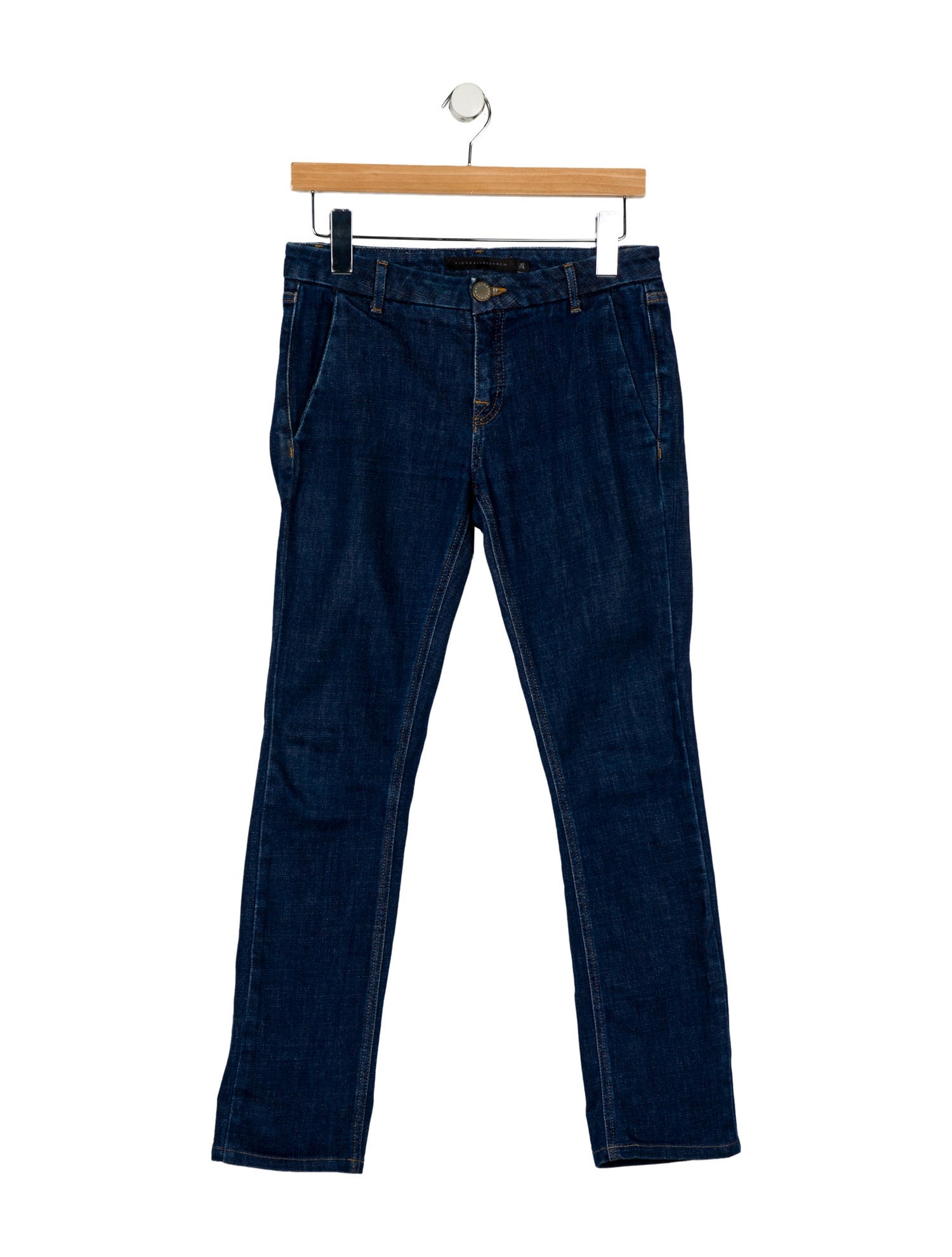 Victoria Beckham Mid-Rise Straight Leg Jeans