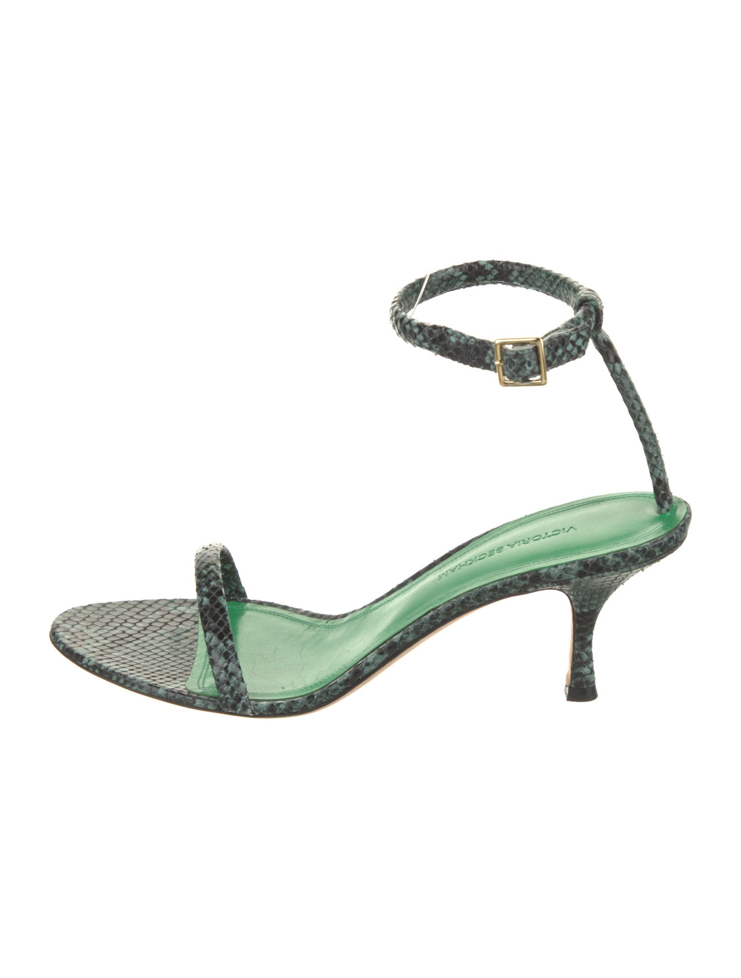 Victoria Beckham Embossed Leather Animal Print Sandals