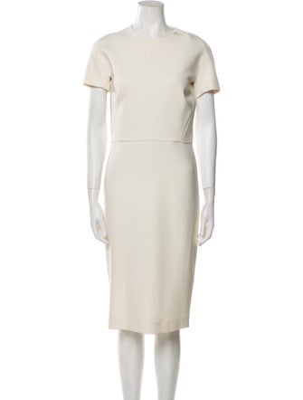 Victoria Beckham Crew Neck Midi Length Dress