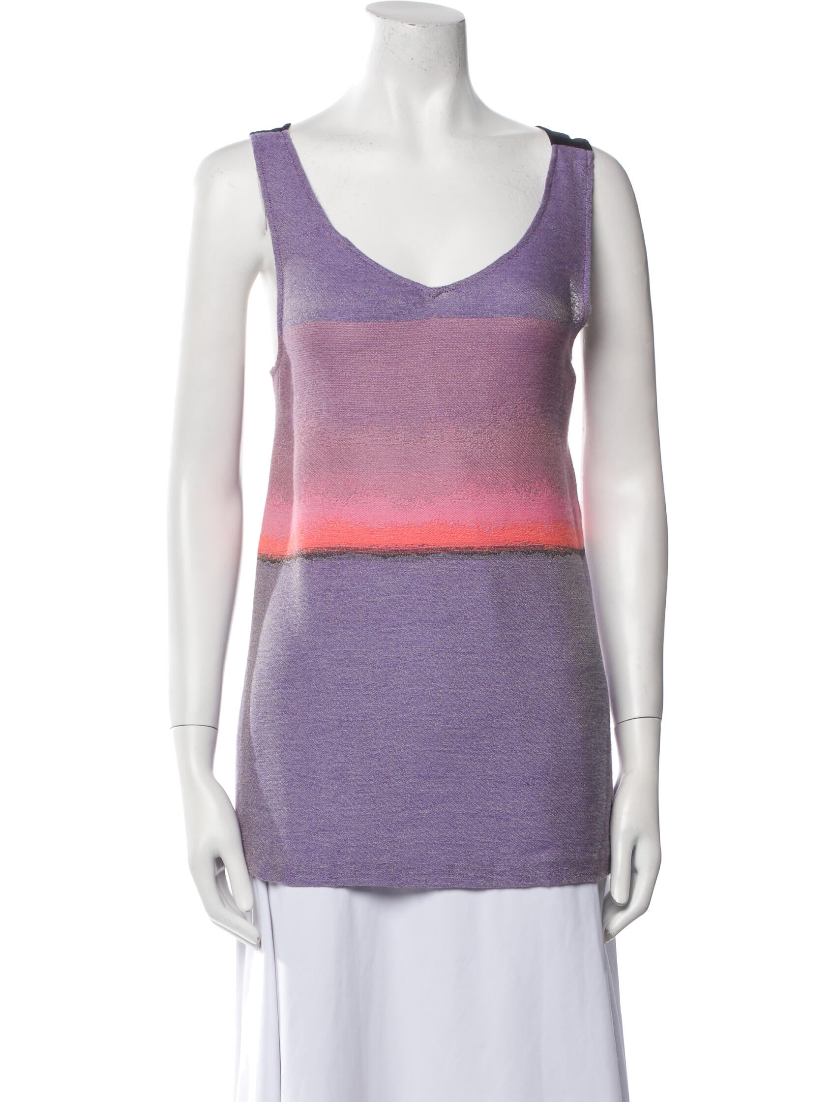 Victoria Beckham Striped V-Neck Top