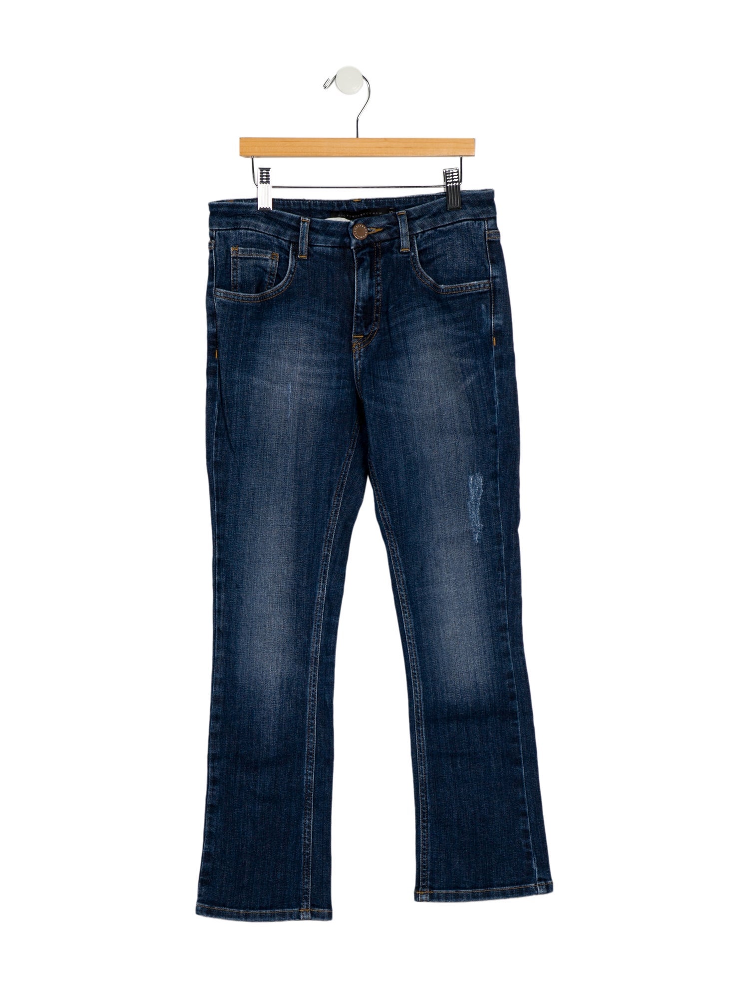 Victoria Beckham Mid-Rise Straight Leg Jeans