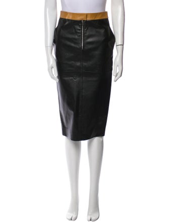 Victoria Beckham Leather Knee-Length Skirt