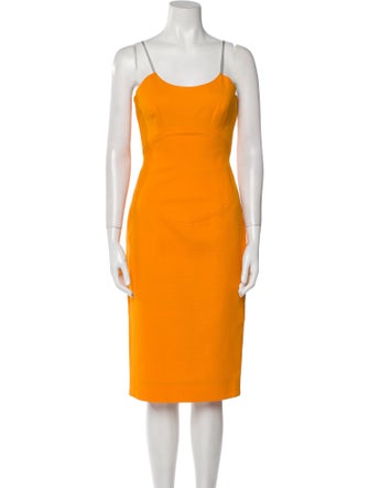 Victoria Beckham Scoop Neck Midi Length Dress