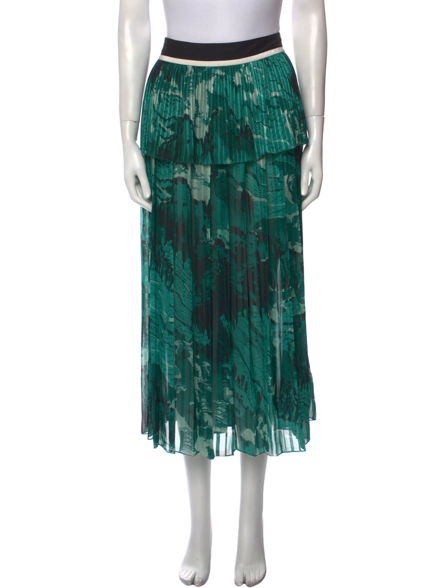 Victoria Beckham Printed Midi Length Skirt