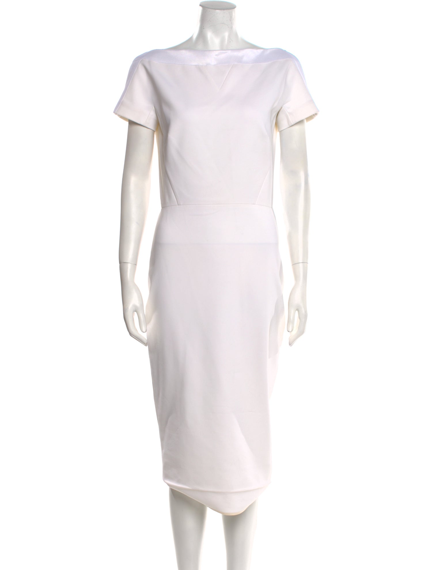 Victoria Beckham Bateau Neckline Midi Length Dress