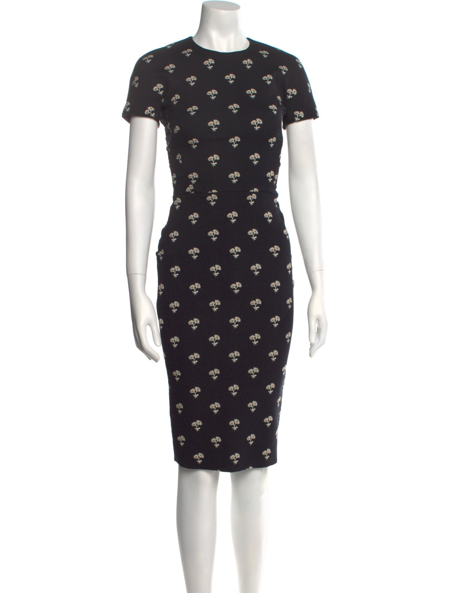 Victoria Beckham Floral Print Midi Length Dress