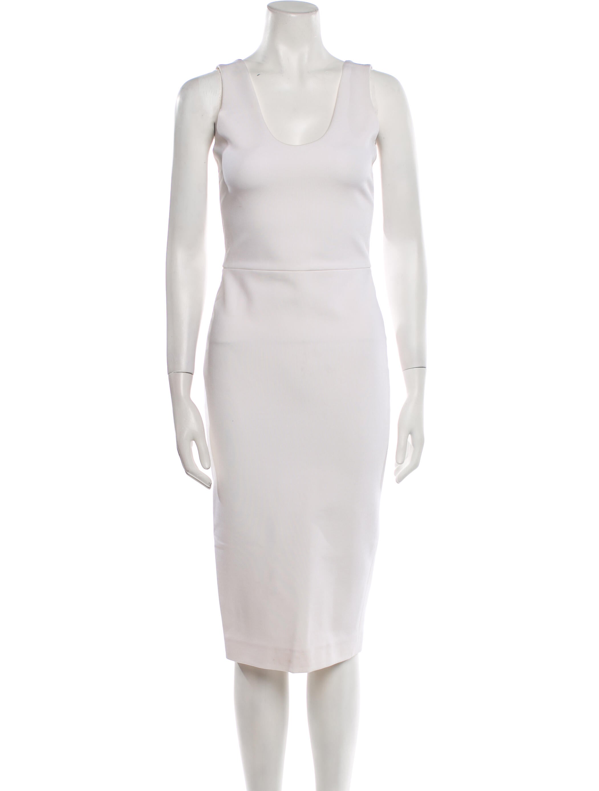 Victoria Beckham Scoop Neck Midi Length Dress
